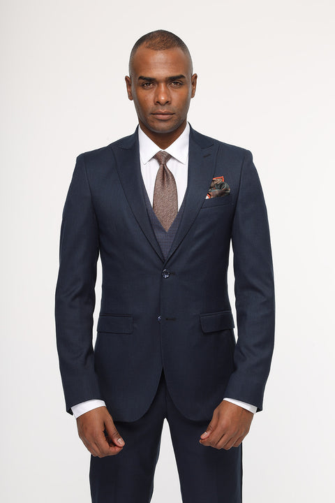 Slim Fit Suit Dark Blue