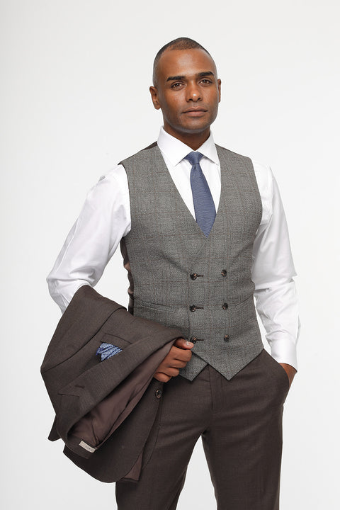 Slim Fit Suit Brown