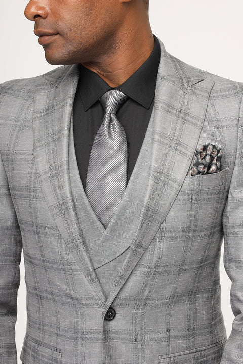 Slim Fit Suit Light Gray