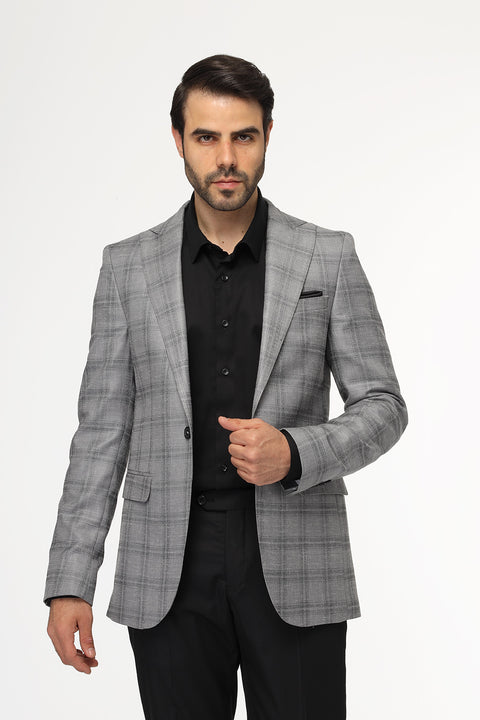Slim Fit Blazer Gray