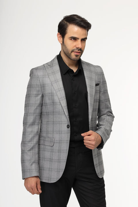 Slim Fit Blazer Gray