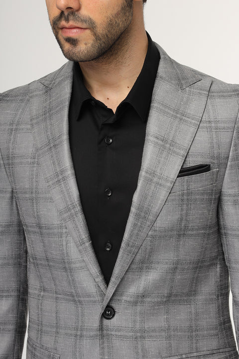 Slim Fit Blazer Gray