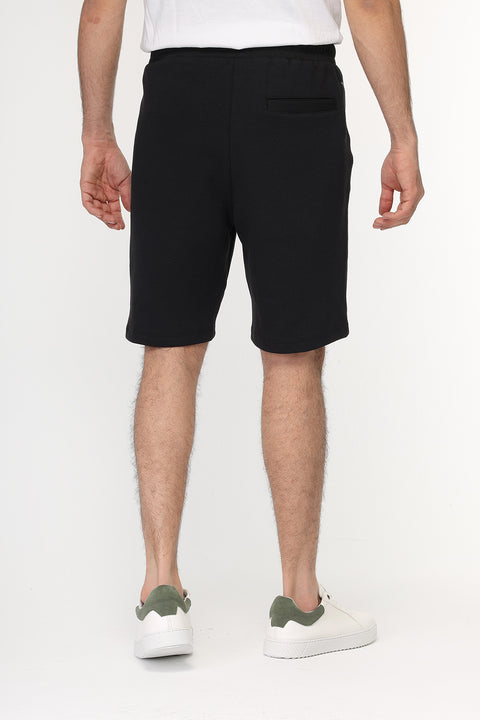 Regular Fit Melton Short Black