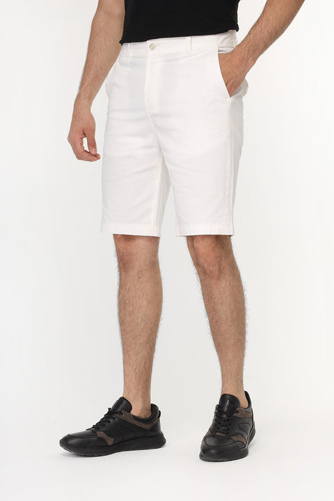 Slim Fit Chino Short Off White