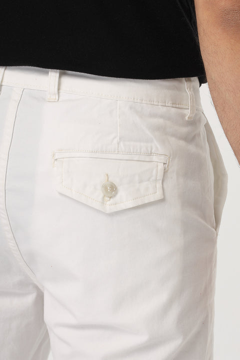 Slim Fit Chino Short Off White