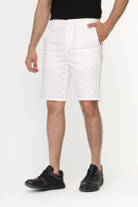 Slim Fit Chino Short Off White