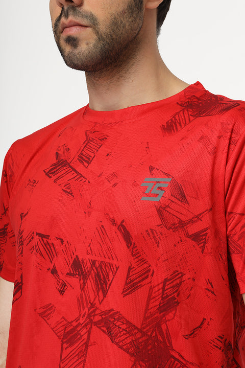 Regular Fit Sports T-Shirt Red