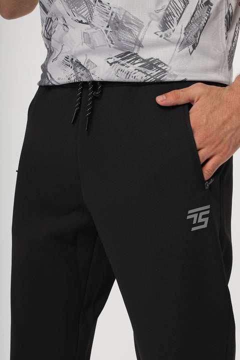 Slim Fit Sports Pants Black