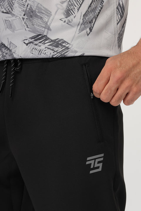 Slim Fit Sports Pants Black
