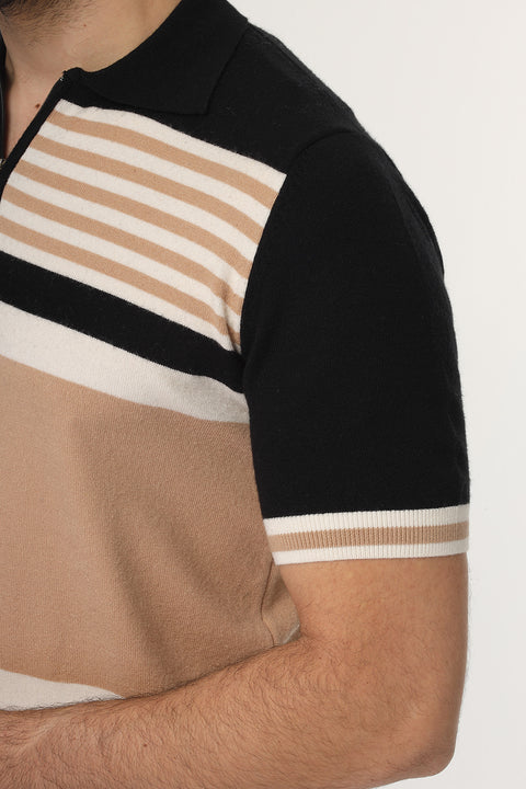 Polo Shirt Regular Fit Knitted Beige