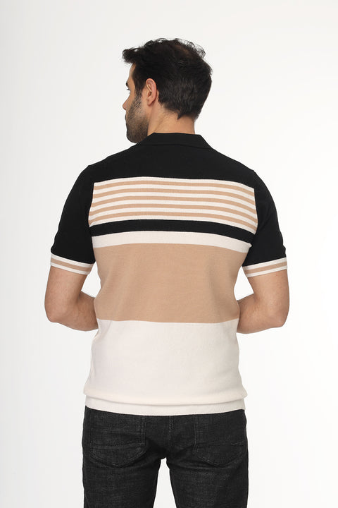 Polo Shirt Regular Fit Knitted Beige