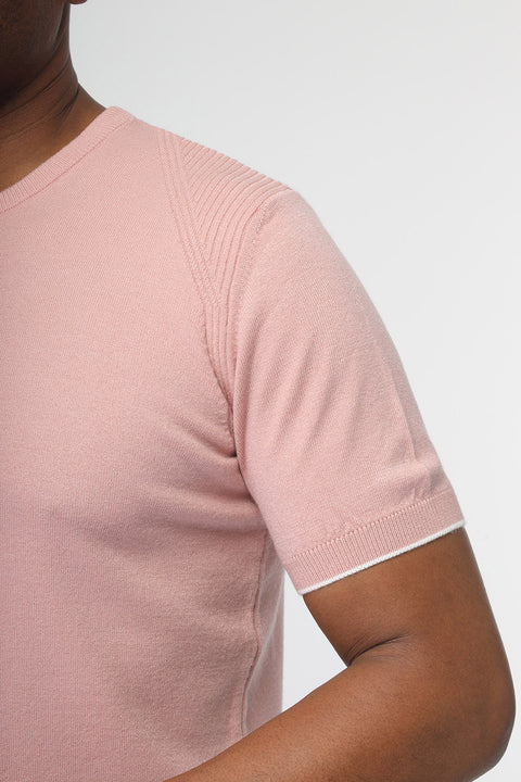 Regular Fit Knitted T-Shirt Rose
