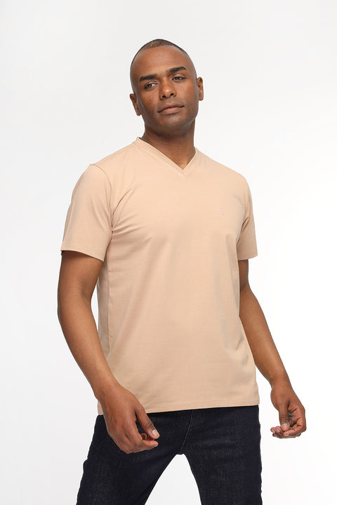 Regular Fit T-Shirt V Beige