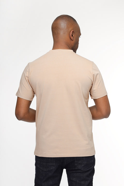Regular Fit T-Shirt V Beige