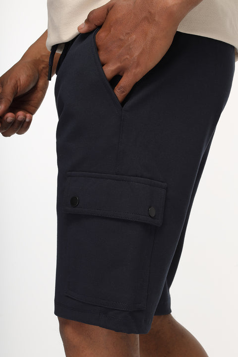Regular Fit Melton Short Dark Blue