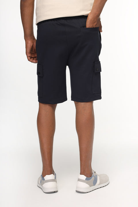 Regular Fit Melton Short Dark Blue