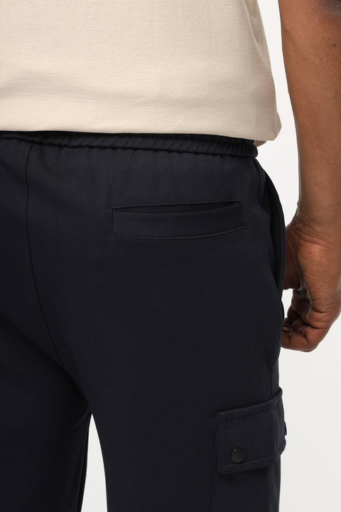 Regular Fit Melton Short Dark Blue
