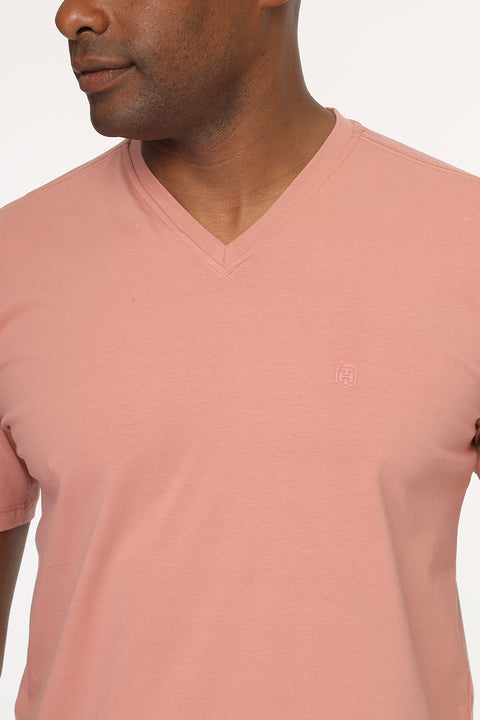 Regular Fit T-Shirt V Dark Rose