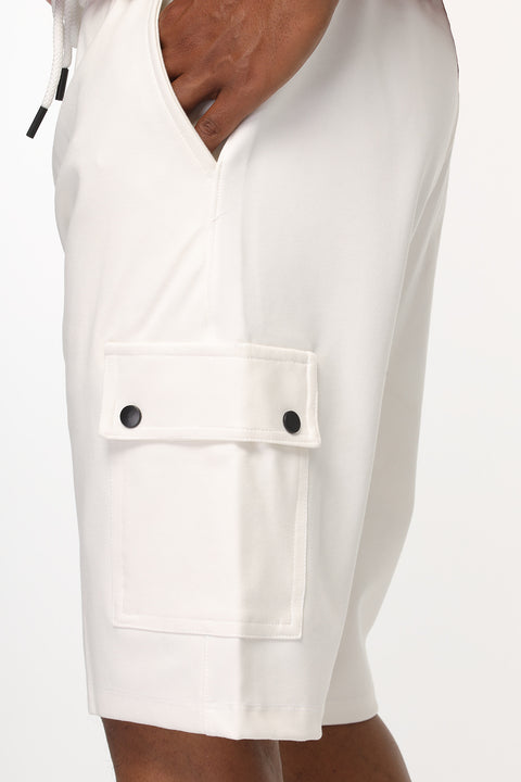 Regular Fit Melton Short Off White