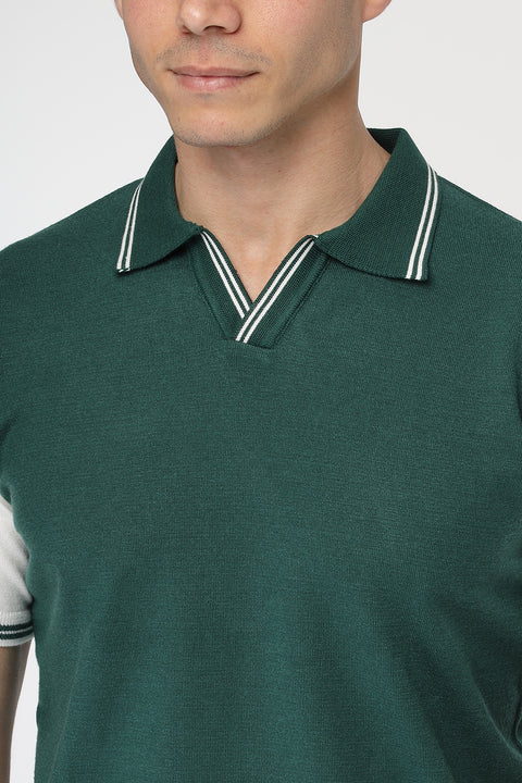 Polo Shirt Regular Fit Knitted Green