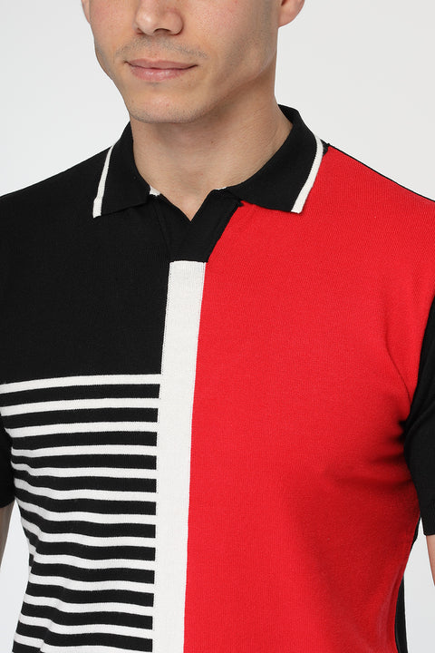 Polo Shirt Regular Fit Knitted Red