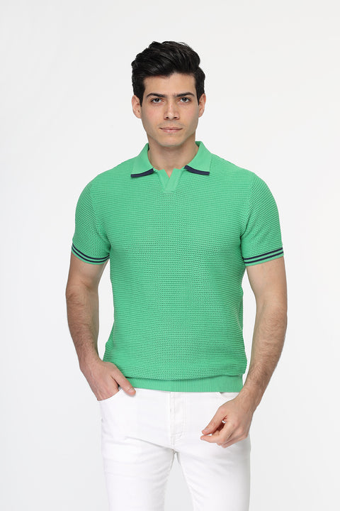 Polo Shirt Regular Fit Knitted Light Green