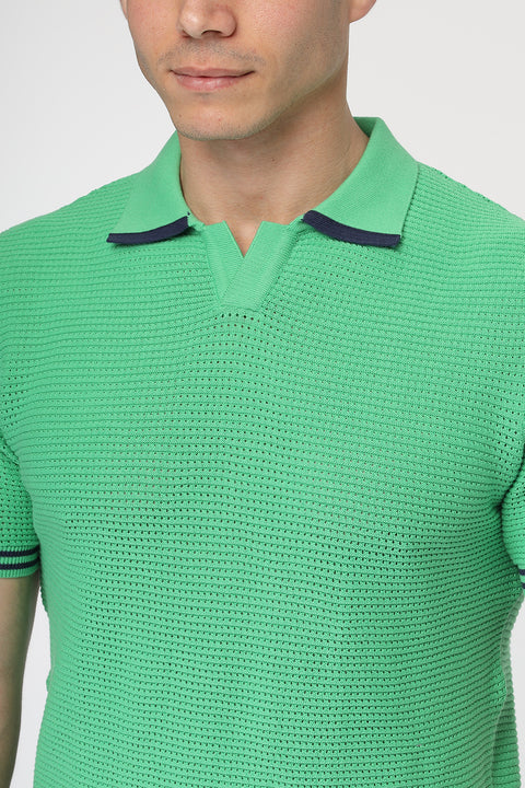 Polo Shirt Regular Fit Knitted Light Green