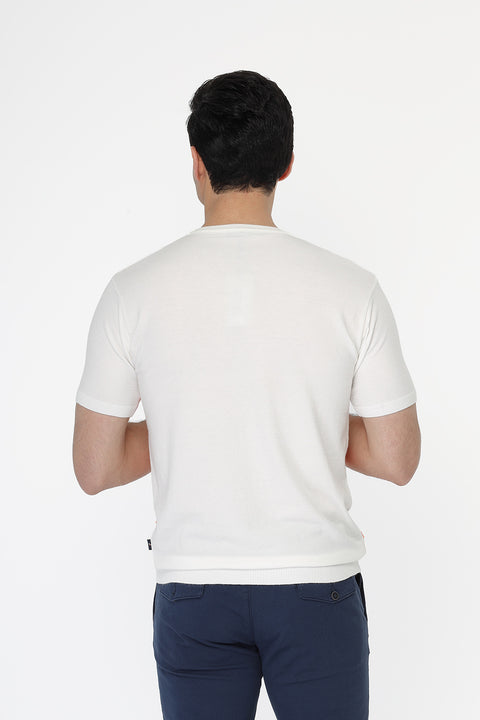 Regular Fit Knitted T-Shirt Orange