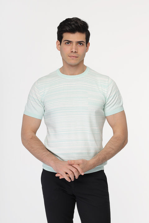 Regular Fit T-Shirt Knitted Light Green