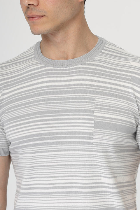 Regular Fit T-Shirt Knitted Gray