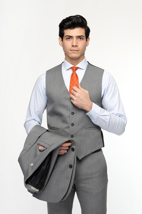 Slim Fit Suit Gray