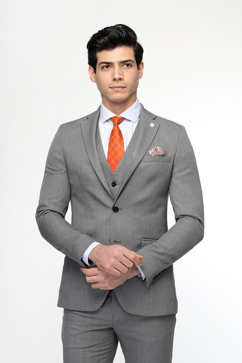 Slim Fit Suit Gray