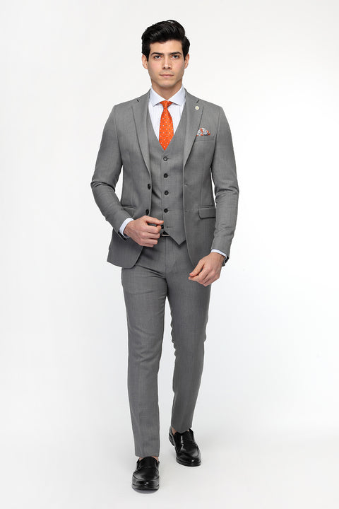 Slim Fit Suit Gray
