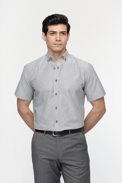Regular Fit Shirt Half Gray