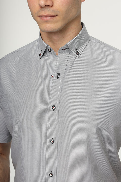 Regular Fit Shirt Half Gray