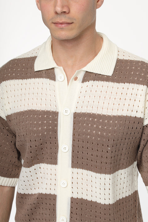 Polo Shirt Regular Fit Knitted Brown