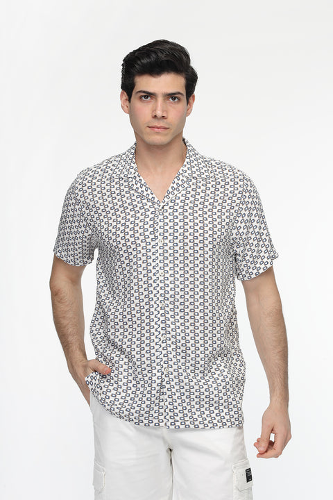 Regular Fit Shirt Half Blue