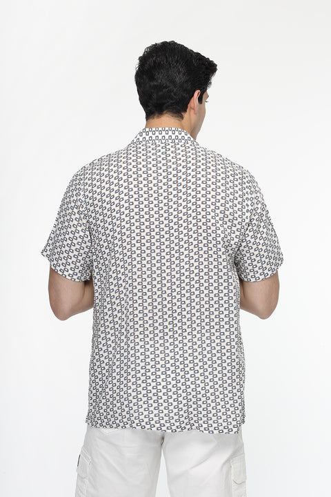 Regular Fit Shirt Half Blue