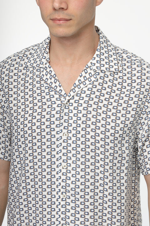 Regular Fit Shirt Half Blue