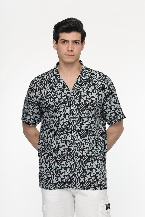 Regular Fit Shirt Half Black