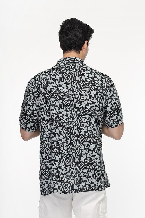 Regular Fit Shirt Half Black