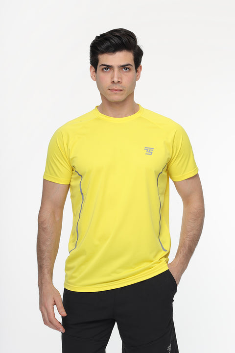 Regular Fit Sports T-Shirt Yellow
