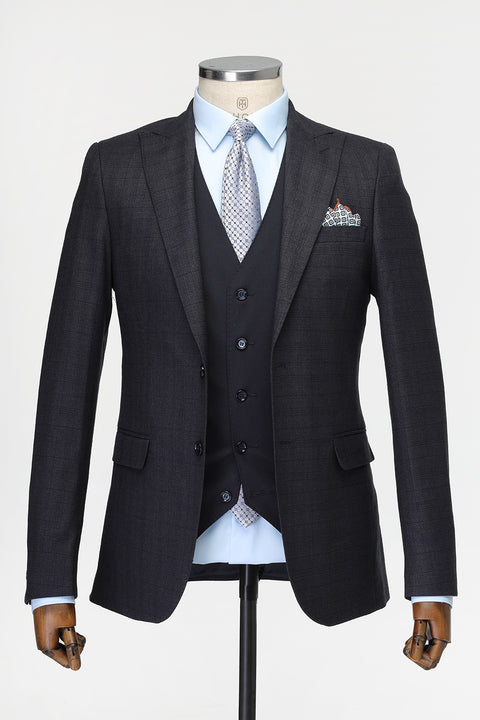 Slim Fit Suit Dark Blue