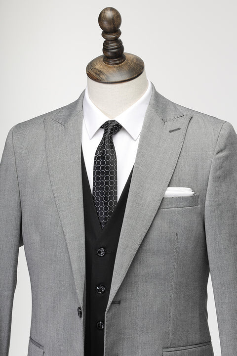 Slim Fit Suit Light Gray