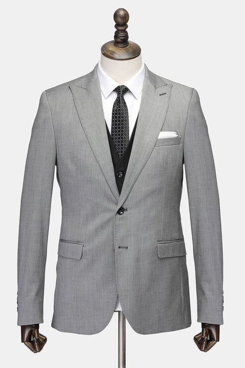 Slim Fit Suit Light Gray