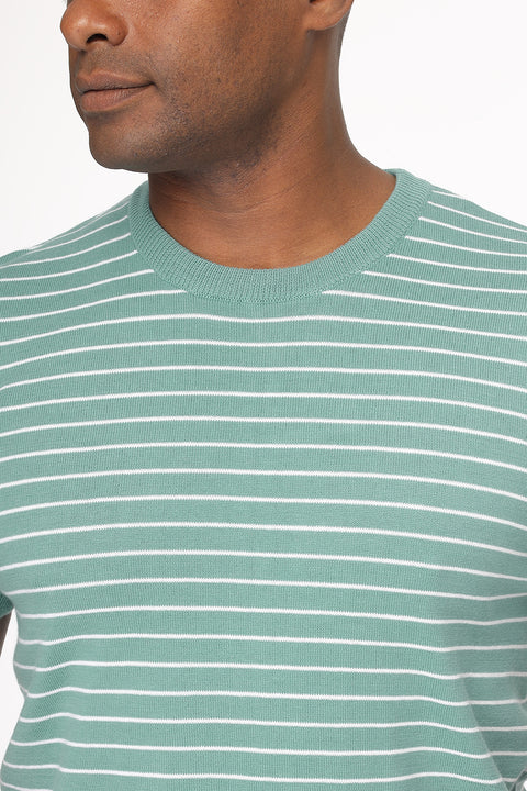 Regular Fit Knitted T-Shirt Light Green