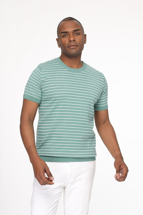 Regular Fit Knitted T-Shirt Light Green