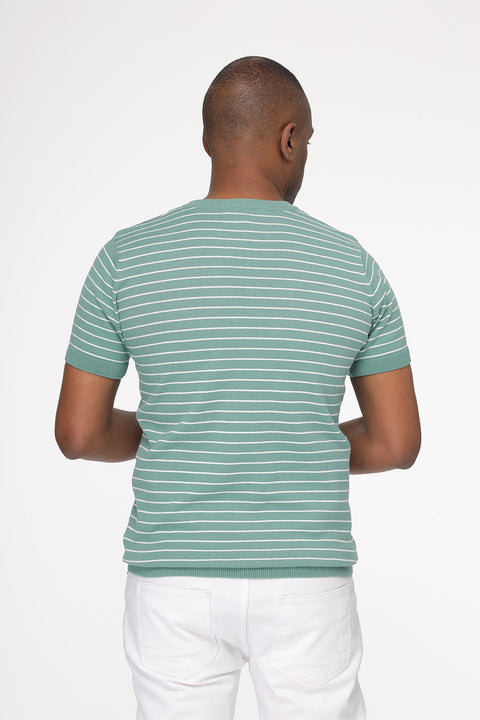 Regular Fit Knitted T-Shirt Light Green