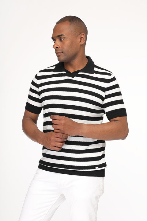 Polo Shirt Regular Fit Knitted Black