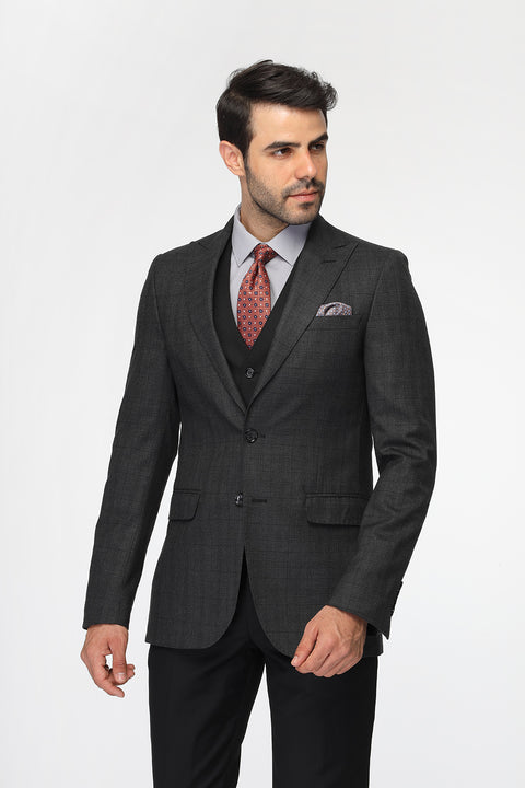 Slim Fit Suit Gray